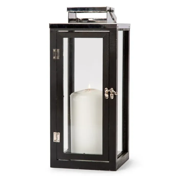 Orrefors Jernverk stainless steel lantern with wood - LT54029 (N0002)